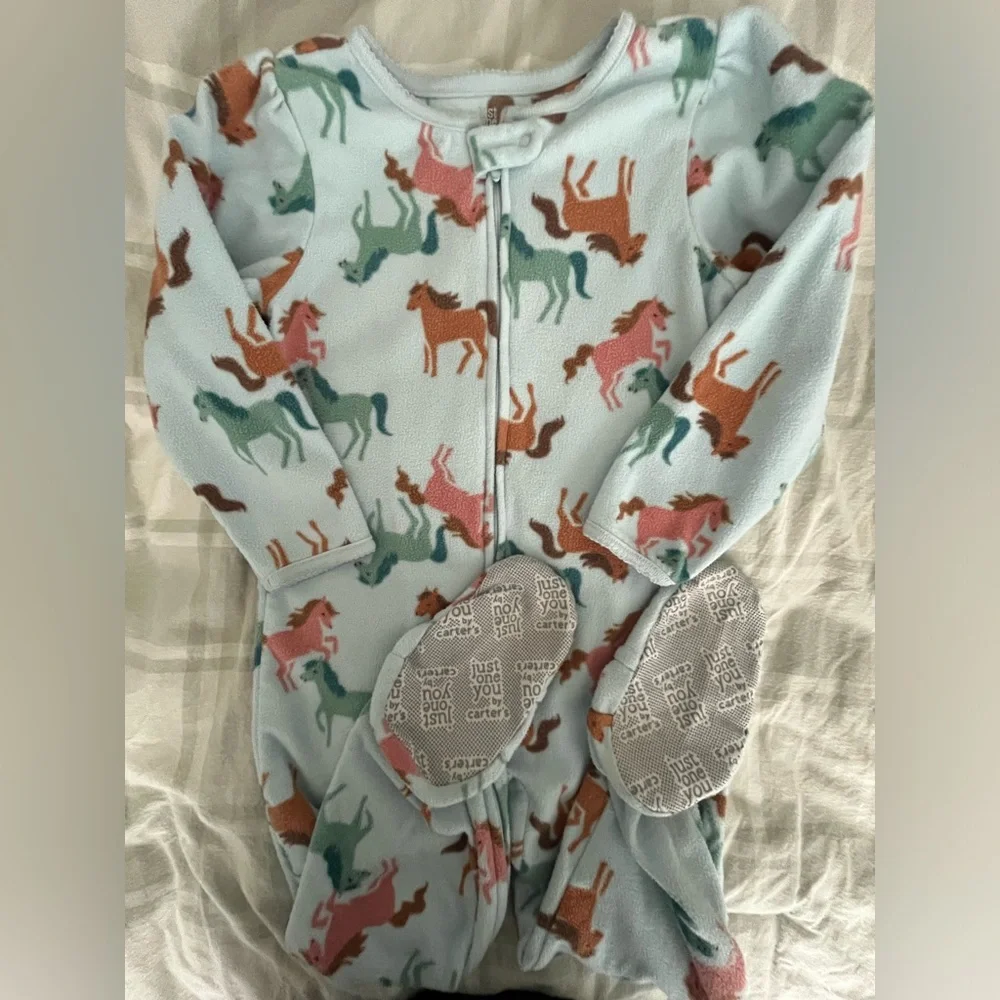 Footed pajamas Fleece warm 4T girl’s horses